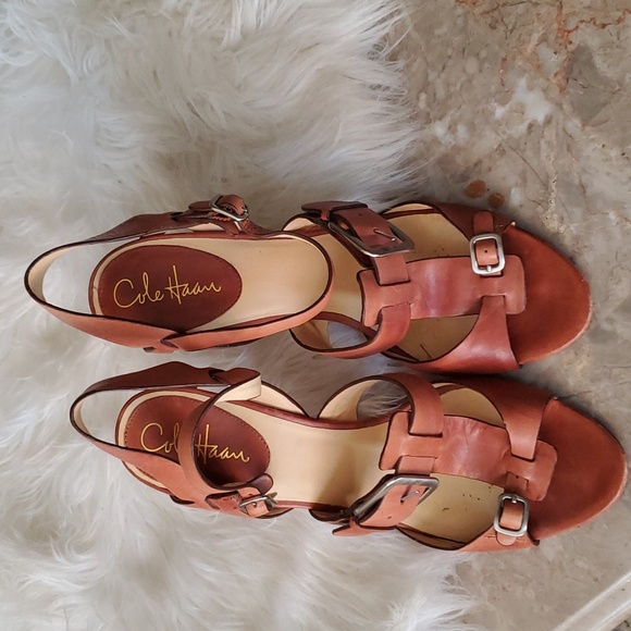 Cole Haan Shoes - Cole haan brown open toe leather sandals Size 9B